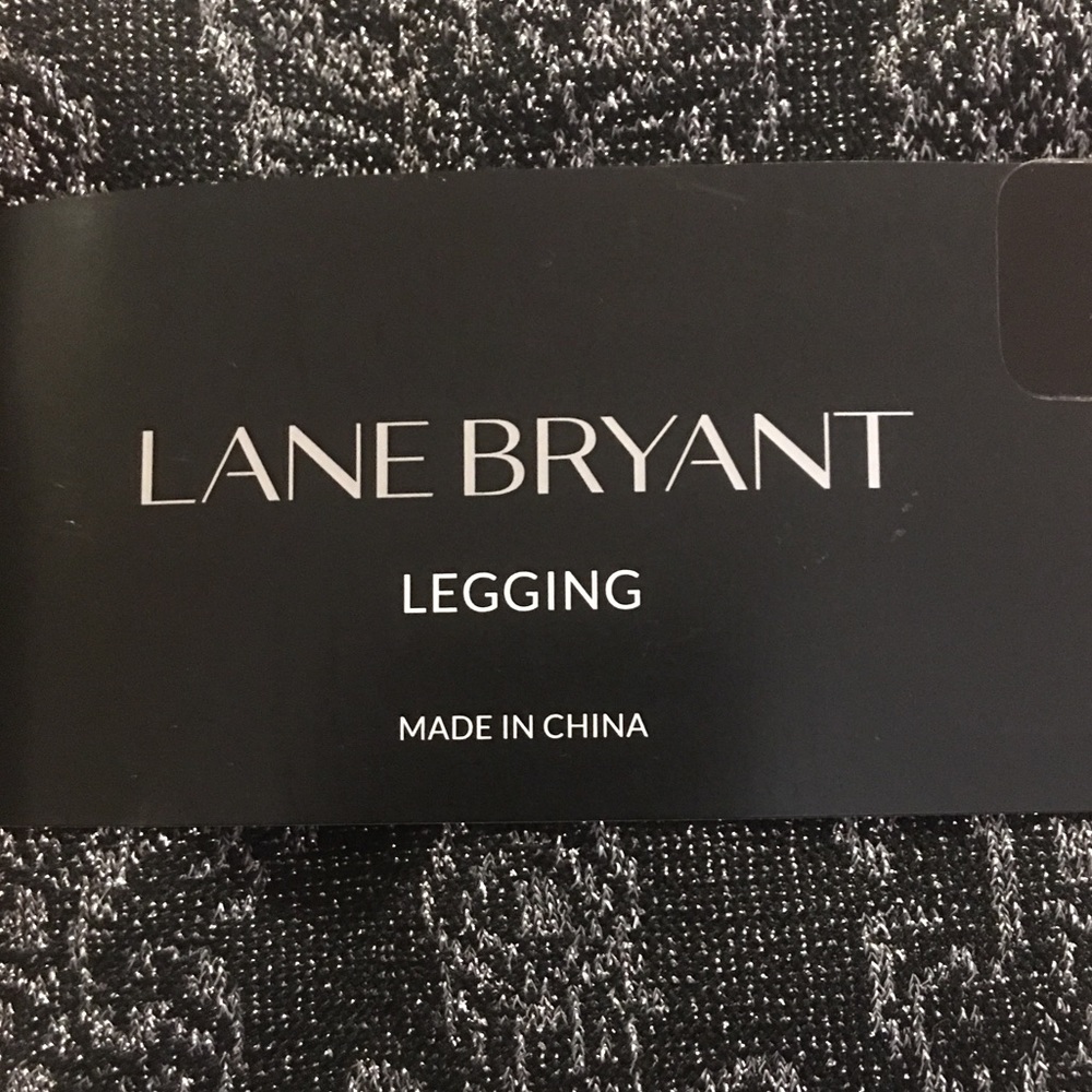 NWT Lane Bryant metallic black silver leggings 2X (C/D)
